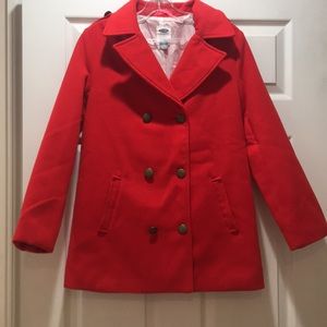 Girls Old Navy Red Pea Coat